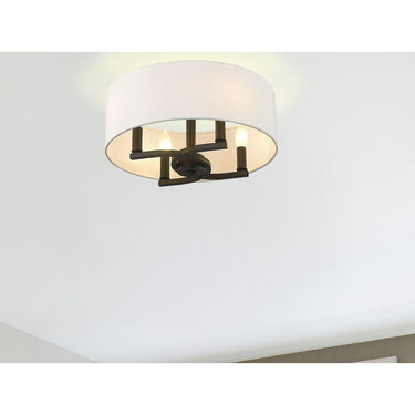 Golden Lighting 7154-SF BLK-MWS Eliana 4 Light Semi-Flush in Matte Black with Modern White Shade - Crescent Harbor