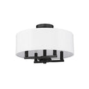 Golden Lighting 7154-SF BLK-MWS Eliana 4 Light Semi-Flush in Matte Black with Modern White Shade - Crescent Harbor