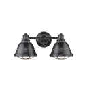 Golden Lighting 7312-BA2 Bartlett 2 Light Bath Vanity in Black Patina Shade - Crescent Harbor