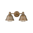 Golden Lighting 7312-BA2 Bartlett 2 Light Bath Vanity in Black Patina Shade - Crescent Harbor