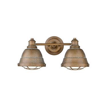Golden Lighting 7312-BA2 Bartlett 2 Light Bath Vanity in Black Patina Shade - Crescent Harbor