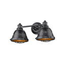 Golden Lighting 7312-BA2 Bartlett 2 Light Bath Vanity in Black Patina Shade - Crescent Harbor