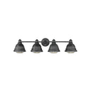 Golden Lighting 7312-BA4 BP Bartlett 4 Light Bath Vanity in Black Patina with Black Patina Shades - Crescent Harbor