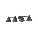 Golden Lighting 7312-BA4 BP Bartlett 4 Light Bath Vanity in Black Patina with Black Patina Shades - Crescent Harbor