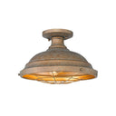Golden Lighting 7312-SF Bartlett Semi-Flush in Black Patina Shade - Crescent Harbor