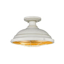 Golden Lighting 7312-SF Bartlett Semi-Flush in Black Patina Shade - Crescent Harbor