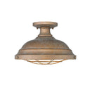 Golden Lighting 7312-SF Bartlett Semi-Flush in Black Patina Shade - Crescent Harbor