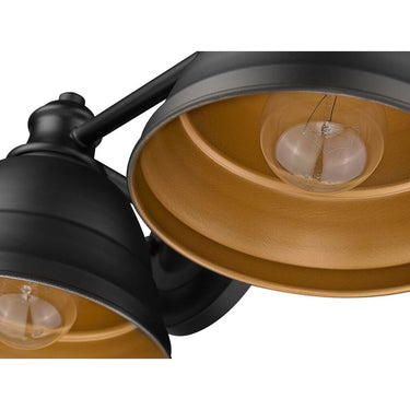 Golden Lighting 7313-BA3 BLK 3-Light Bath Fixture - Crescent Harbor