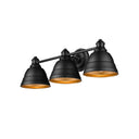 Golden Lighting 7313-BA3 BLK 3-Light Bath Fixture - Crescent Harbor