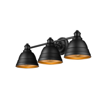 Golden Lighting 7313-BA3 BLK 3-Light Bath Fixture - Crescent Harbor