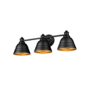 Golden Lighting 7313-BA3 BLK 3-Light Bath Fixture - Crescent Harbor