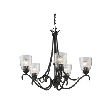 Golden Lighting 8001-5 BLK-SD Parrish 5 Light Chandelier - Crescent Harbor