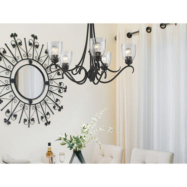 Golden Lighting 8001-5 BLK-SD Parrish 5 Light Chandelier - Crescent Harbor