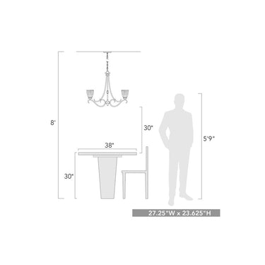 Golden Lighting 8001-5 BLK-SD Parrish 5 Light Chandelier - Crescent Harbor