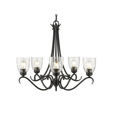 Golden Lighting 8001-5 BLK-SD Parrish 5 Light Chandelier - Crescent Harbor