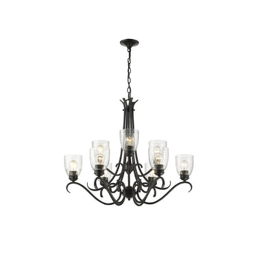 Golden Lighting 8001-9 BLK-SD Parrish 9 Light Chandelier - Crescent Harbor