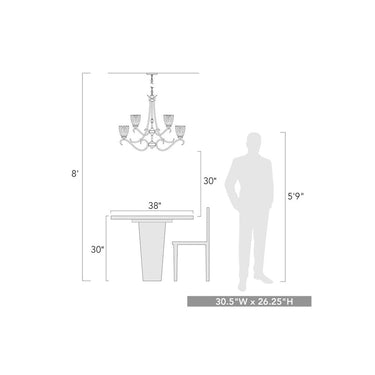 Golden Lighting 8001-9 BLK-SD Parrish 9 Light Chandelier - Crescent Harbor