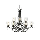 Golden Lighting 8001-9 BLK-SD Parrish 9 Light Chandelier - Crescent Harbor
