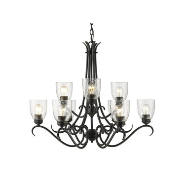 Golden Lighting 8001-9 BLK-SD Parrish 9 Light Chandelier - Crescent Harbor