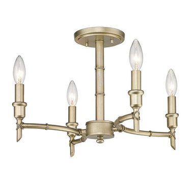 Golden Lighting 8207-SF WG Cambay Semi-Flush in White Gold - Crescent Harbor