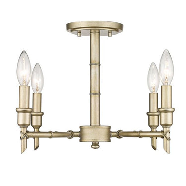 Golden Lighting 8207-SF WG Cambay Semi-Flush in White Gold - Crescent Harbor