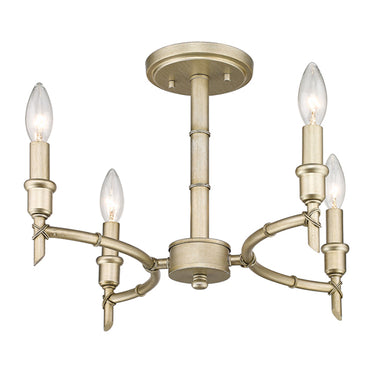 Golden Lighting 8207-SF WG Cambay Semi-Flush in White Gold - Crescent Harbor