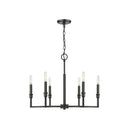 Golden Lighting 8209-6 BLK Ellyn 6 Light Chandelier in Matte Black - Crescent Harbor