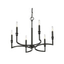 Golden Lighting 8209-6 BLK Ellyn 6 Light Chandelier in Matte Black - Crescent Harbor