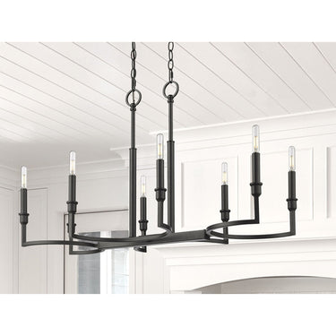 Golden Lighting 8209-LP BLK Ellyn Linear Pendant in Matte Black - Crescent Harbor