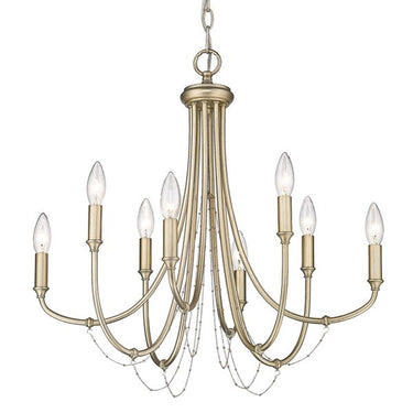 Golden Lighting 8322-8 WG Kamila 8 Light Chandelier in White Gold - Crescent Harbor
