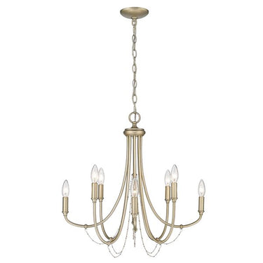 Golden Lighting 8322-8 WG Kamila 8 Light Chandelier in White Gold - Crescent Harbor