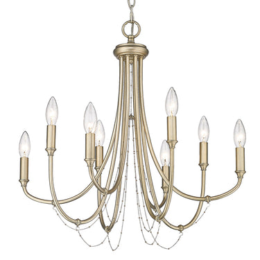 Golden Lighting 8322-8 WG Kamila 8 Light Chandelier in White Gold - Crescent Harbor