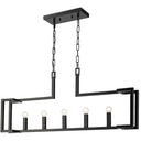 Golden Lighting 9020-LP BLK 5-Light Linear Pendant - Crescent Harbor