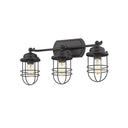 Golden Lighting 9808-BA3 Seaport 3 Light Bath Vanity - Crescent Harbor