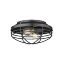 Golden Lighting 9808-FM Seaport Flush Mount in BCB Metal Cage - Crescent Harbor