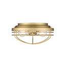 Golden Lighting 9808-FM Seaport Flush Mount in BCB Metal Cage - Crescent Harbor