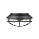 Golden Lighting 9808-FM Seaport Flush Mount in BCB Metal Cage - Crescent Harbor