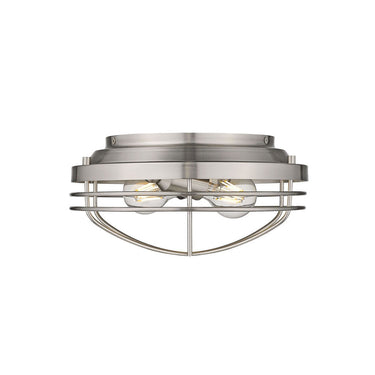 Golden Lighting 9808-FM Seaport Flush Mount in BCB Metal Cage - Crescent Harbor
