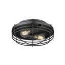 Golden Lighting 9808-FM Seaport Flush Mount in BCB Metal Cage - Crescent Harbor