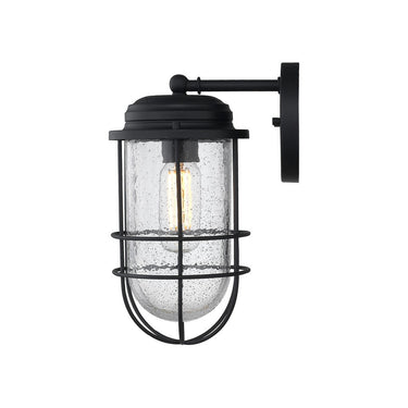 Golden Lighting 9808-OWM NB-SD Seaport Medium Outdoor Sconce in Natural Black - Crescent Harbor