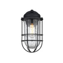 Golden Lighting 9808-OWM NB-SD Seaport Medium Outdoor Sconce in Natural Black - Crescent Harbor