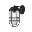 Golden Lighting 9808-OWM NB-SD Seaport Medium Outdoor Sconce in Natural Black - Crescent Harbor