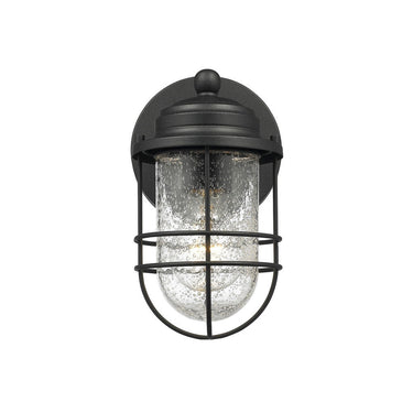 Golden Lighting 9808-OWS NB-SD Seaport Small Outdoor Wall Sconce in Natural Black - Crescent Harbor