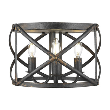 Golden Lighting Alcott 0890-FM 3 Light Flush Mount
