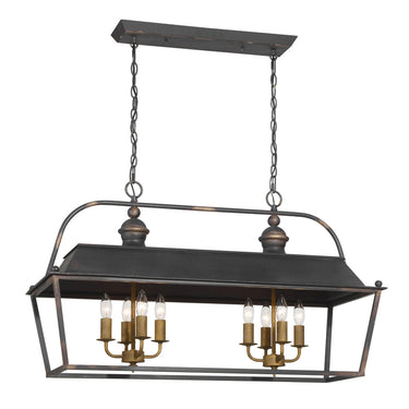 Golden Lighting Christoff 0888-LP 8 Light Linear Pendant