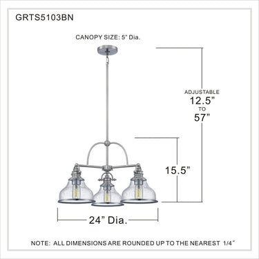 Grant 3 Light Chandelier 3