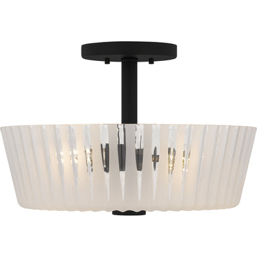 Gray 3 Light Semi-Flush Mount in Matte Black 4