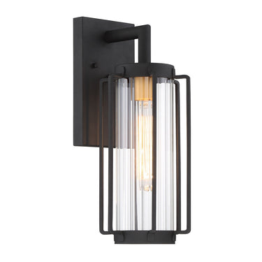 Great Outdoors 72732-66G Avonlea 1 Light Outdoor Wall Light in Coal W/Gold 1