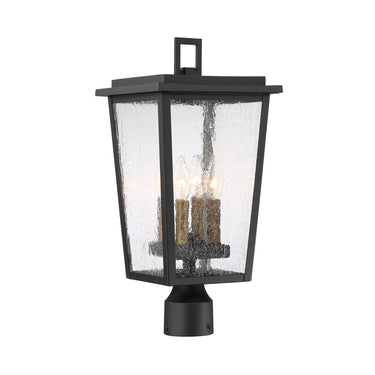 Great Outdoors 72756-66G Cantebury 4 Light Outdoor Post Mount in Coal W/Gold 1