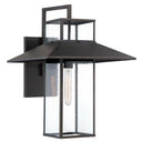 Great Outdoors 73153-143C Danforth Park 1 Light Outdoor Wall Mount in Oil Rubbed Bronze W/ Gold High 1